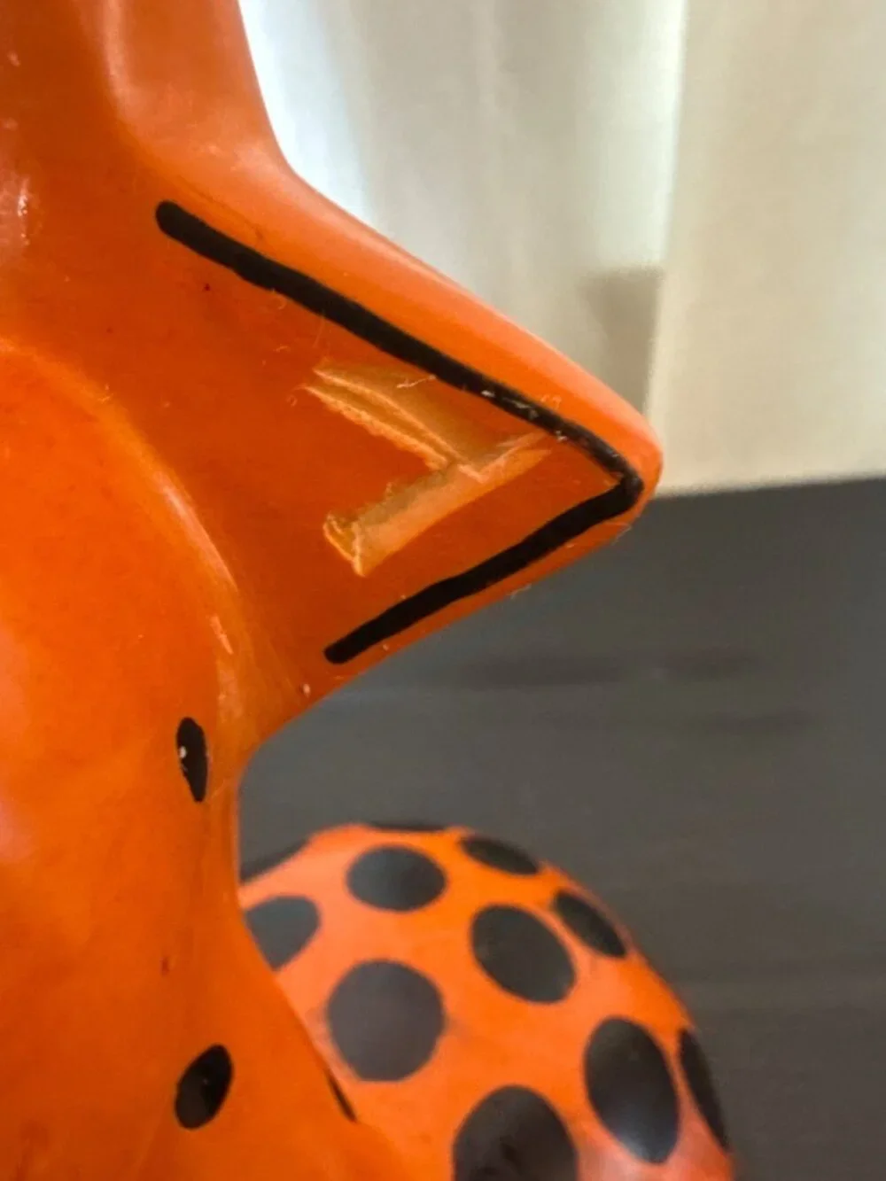 HOUSE HIPPO-Hand-Painted Animal Figurines - Red Hippo Green Giraffe/Orange Giraf